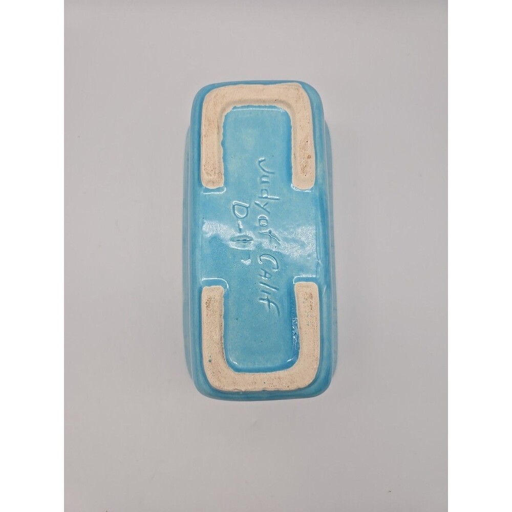 Vintage Judy of California Blue Drip Rectangular Planter - Picture 6 of 11